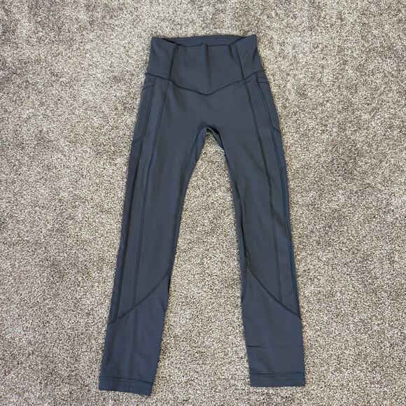 Lululemon Women's Size 2 All The Right Places Crop II 23" (22") Gray Running - Picture 1 of 8